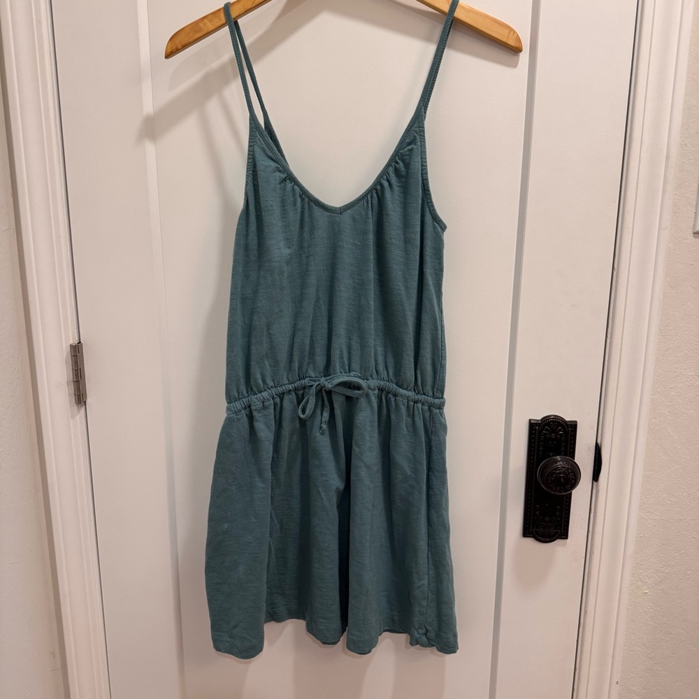 Roxy Teal Sundress Coverup Drawstring Waist Size Medium